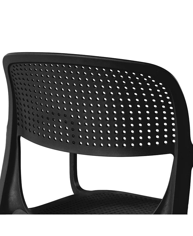Outdoor Stackable Plastic Resin Patio Dining Armchair (Set of 2)