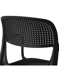 Outdoor Stackable Plastic Resin Patio Dining Armchair (Set of 2)