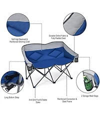 Folding Camping Chair with Bags and Padded Backrest