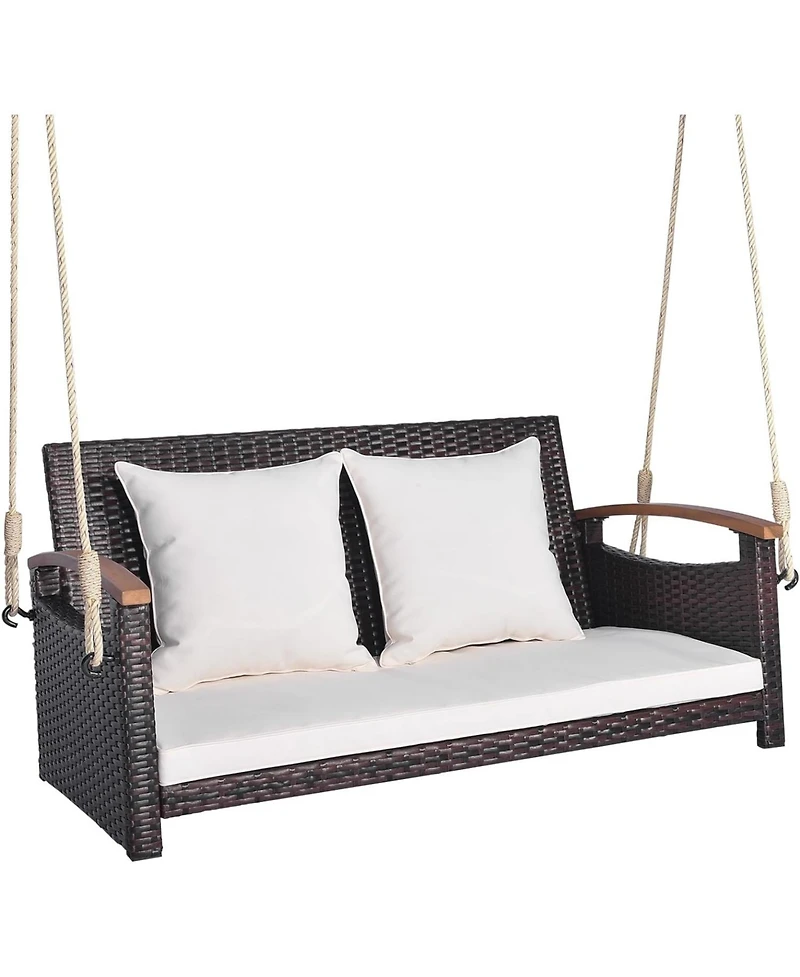 2-Person Patio Rattan Porch Swing