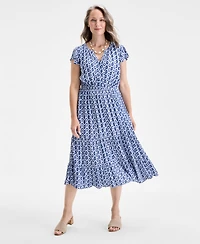 Style & Co Petite Printed Tiered Dress, Exclusively at Macy's