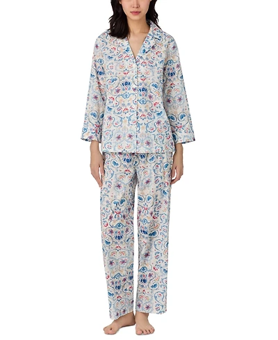 Lauren Ralph Women's 3/4-Sleeve Ankle Pajama Set