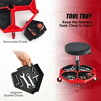 330 Lbs Capacity Pneumatic Rolling Mechanic Stool with Padded Seat