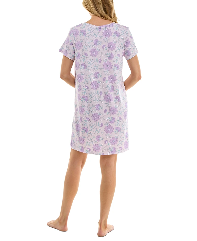 Roudelain Women's Printed Short-Sleeve Sleepshirt