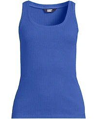 Lands' End Plus Pointelle Rib UNeck Tank