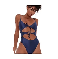 Flirtt Gottex Women's Satin Touch Triangle Cut Out One Piece Swimsuit