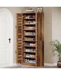 Tribesigns 9-Tier Shoe Cabinet Set of 2, 70.8" Tall Shoe Storage Cabinet with Adjustable Shelves for Entryway, Hallway, Closet, Living Room