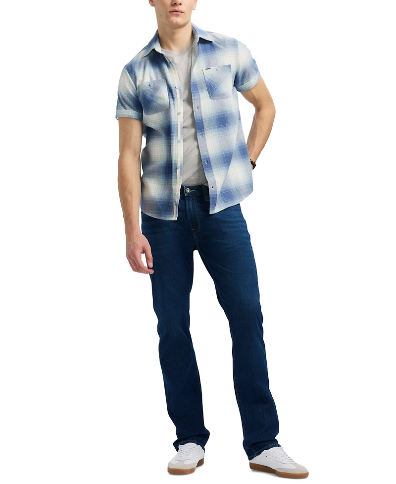 Men's Sagrino Short Sleeve Plaid Button-Front Shirt