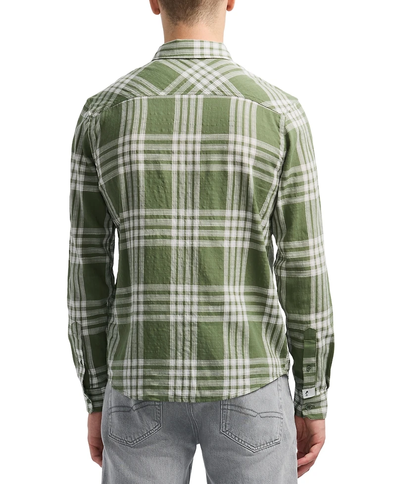 Men's Saroz Long Sleeve Plaid Button-Front Shirt