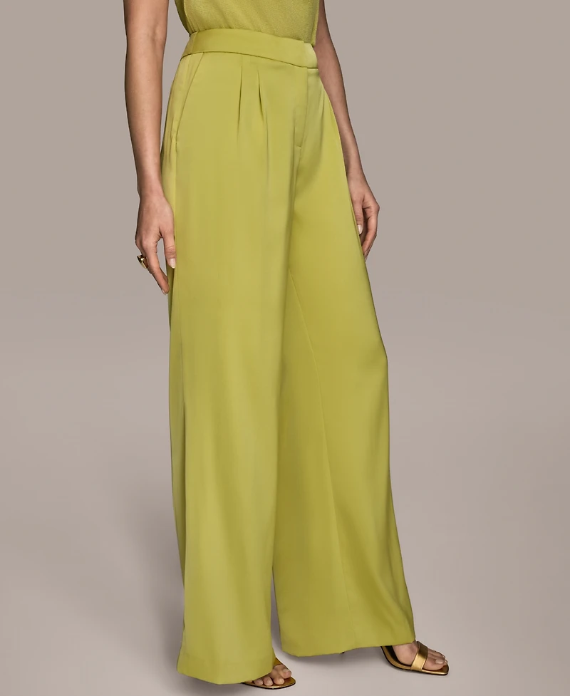 Donna Karan New York Women's Satin Wide-Leg Pants, Regular & Petite