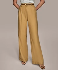 Donna Karan New York Women's Linen-Blend Wide-Leg Pants, Regular & Petite