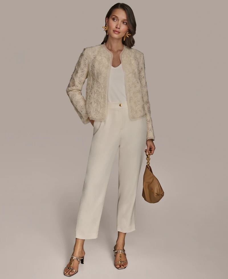 Donna Karan New York Women's Collarless Rosette Jacket