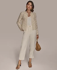 Donna Karan New York Women's Collarless Rosette Jacket