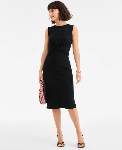 On 34th Women's Knot-Front Knit Midi Dress, Exclusively at Macy's