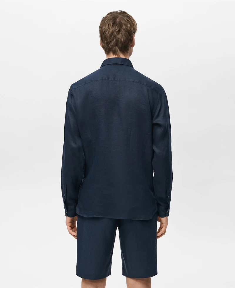 Mango Men's Linen Slim-Fit Shirt