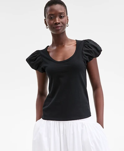 On 34th Women's Balloon-Sleeve Scoop-Neck T-Shirt, Exclusively at Macy's
