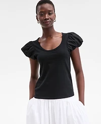 On 34th Women's Balloon-Sleeve Scoop-Neck T-Shirt, Exclusively at Macy's