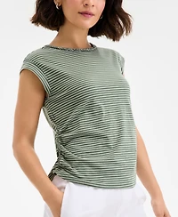 On 34th Women's Braided-Neck Crewneck T-Shirt, Exclusively at Macy's