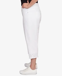 Ruby Rd. Plus Embroidered Hem Soft Stretch Denim Capri Jeans