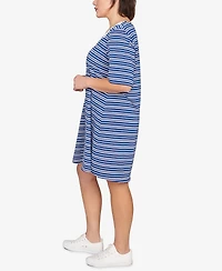 Ruby Rd. Plus Size Embroidered Stripe Knit Dress