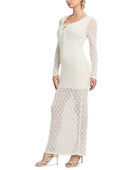 Guess Women's Long-Sleeve Alba Pointelle Maxi Dress