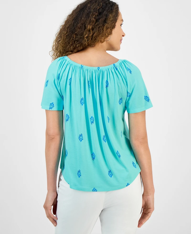 Style & Co Petite Floral-Print Top, Exclusively at Macy's