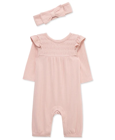 Little Me Baby Girls Jumpsuit & Headband Set