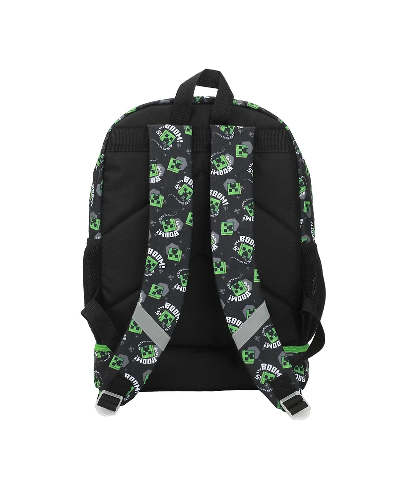 Minecraft Creepers 5-Piece 16" Backpack Set For School & Travel