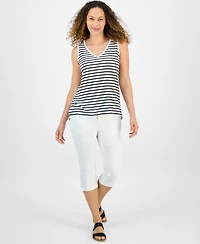 Style & Co Petite Striped Easy Fit Tank Top, Exclusively at Macy's