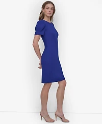 Dkny Women's Puff-sleeve Sheath Knee-length Dress