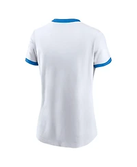 Nike Women's White Los Angeles Chargers Rewind Ringer Tri-Blend T-Shirt