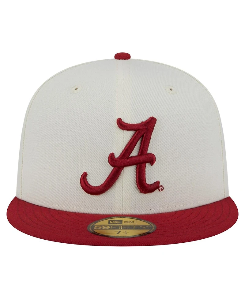 New Era Men's Cream Alabama Crimson Tide Chrome 59FIFTY Fitted Hat