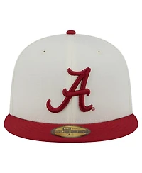 New Era Men's Cream Alabama Crimson Tide Chrome 59FIFTY Fitted Hat