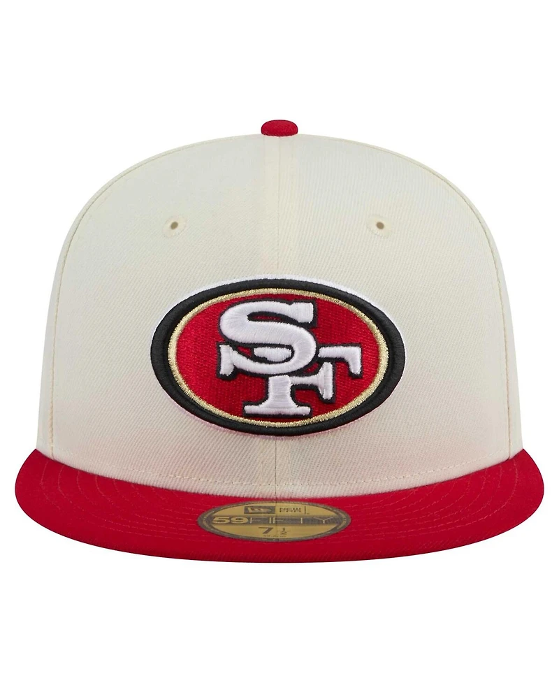 New Era Men's White/Scarlet San Francisco 49ers Main 59FIFTY Fitted Hat