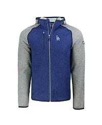 Cutter & Buck Men's Royal/Heather Gray Los Angeles Dodgers Mainsail Full-Zip Hooded Jacket