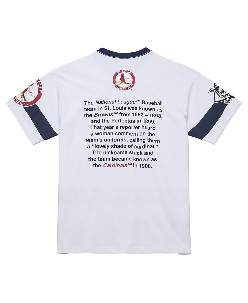 Mitchell & Ness Men's White St. Louis Cardinals Cooperstown Collection Team Origins Premium T-Shirt