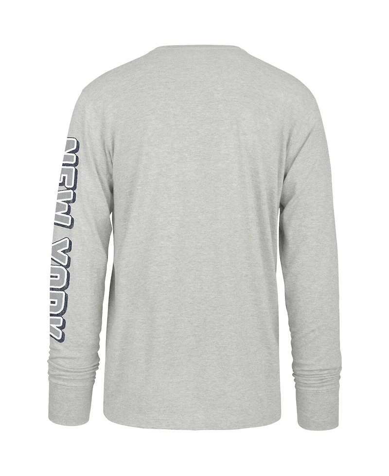 '47 Brand Men's Gray New York Yankees Fair Ball Franklin Long Sleeve T-Shirt