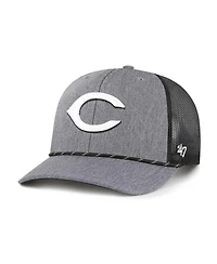 '47 Brand Men's Charcoal Cincinnati Reds Carbon Rope Trucker Adjustable Hat