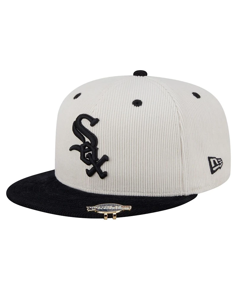 New Era Men's Cream/Black Chicago White Sox Two-Tone Corduroy 59FIFTY Fitted Hat