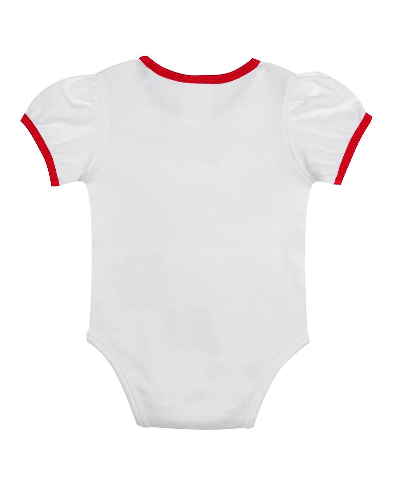 Outerstuff Newborn 3-Piece White/Red Los Angeles Angels Sweet Catcher Bodysuit, Headband and Skirt Set