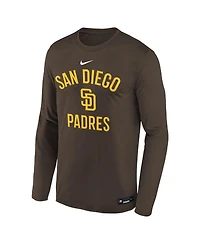 Nike Big Boys and Girls Brown San Diego Padres Authentic Collection Legend Performance Long Sleeve T-Shirt