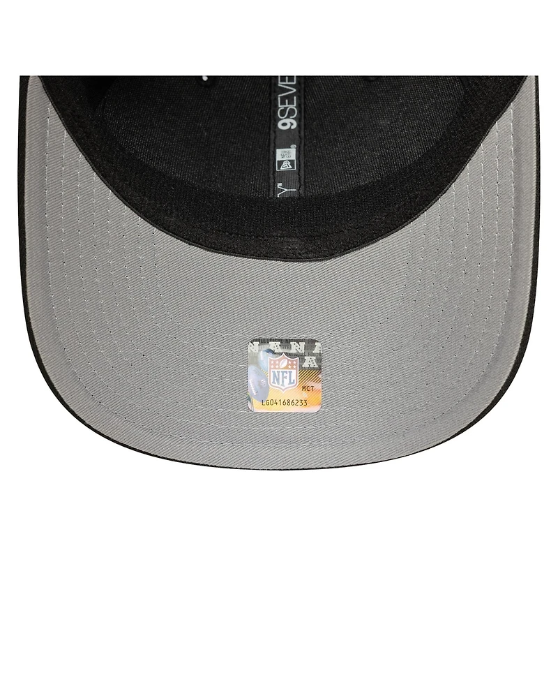 New Era Men's Black Las Vegas Raiders Main Trucker 9SEVENTY Stretch-Snap Hat