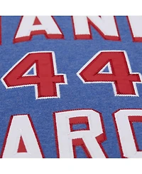 Mitchell & Ness Men's Hank Aaron Royal Atlanta Braves Legends Collection Vintage Logo Fleece Name Number Pullover Sweatshirt