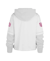 '47 Brand Women's White San Diego Padres City Connect Shortstop Cropped Pullover Hoodie