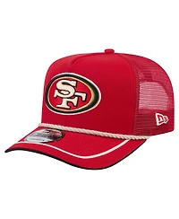 New Era Men's Scarlet San Francisco 49ers Vintage Team Rope A-Frame Trucker 9FIFTY Snapback Hat