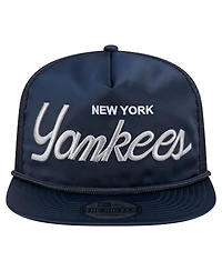 New Era Men's Navy New York Yankees Retro Satin Script Golfer Adjustable Hat