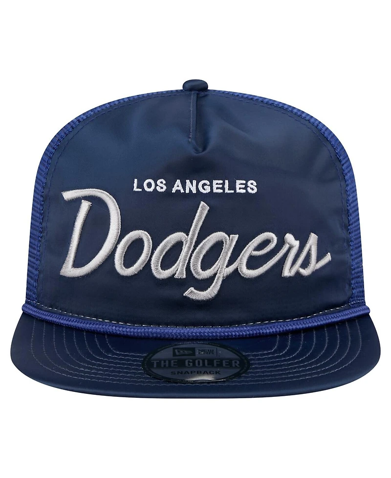 New Era Men's Navy Los Angeles Dodgers Retro Satin Script Golfer Adjustable Hat