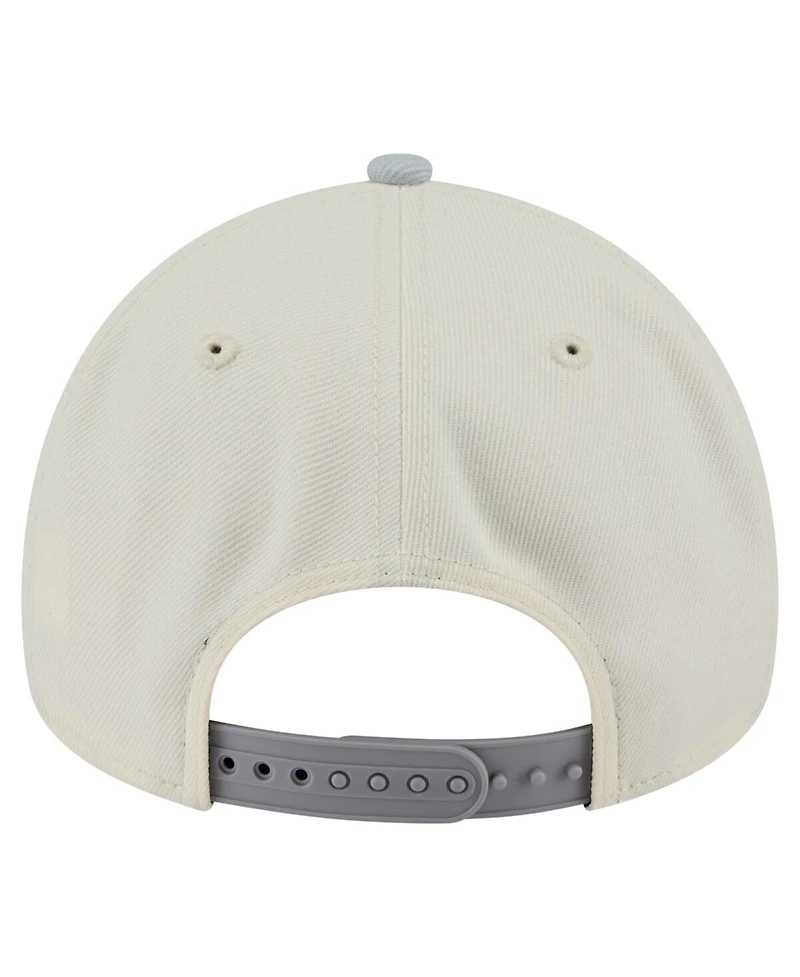 New Era Men's Cream Los Angeles Dodgers 2024 World Series Champions Parade Takedown A-Frame 9FORTY Adjustable Hat