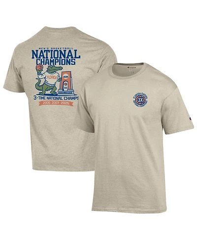 Champion Men's Oatmeal Florida Gators Three-Time Ncaa Men's Basketball National Champions T-Shirt