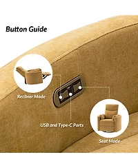 Monica Swivel Rocker Power Recliner with Movable Pillows and Usb Port